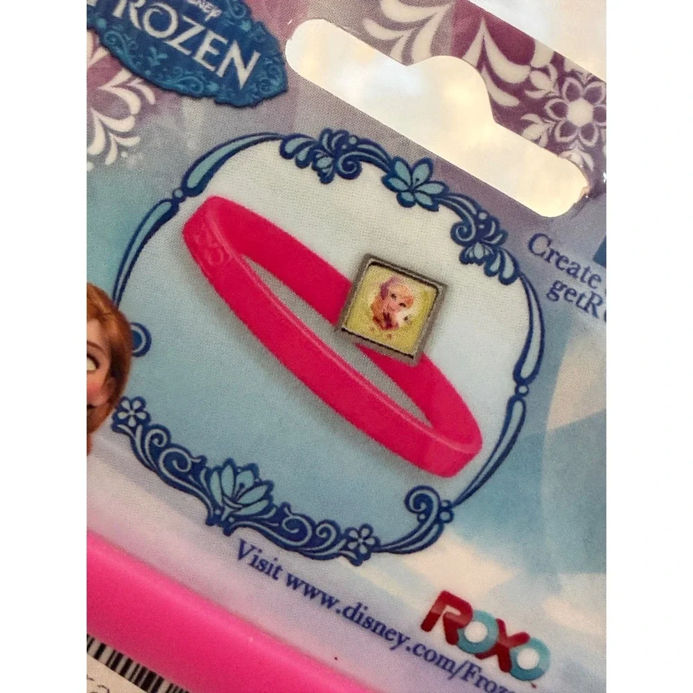 Disney Frozen ROXO 3 Silicone Bracelet Set Elsa Anna Olaf Interchangeable Charm
